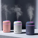 Portable 300ml Humidifier Mini Ultrasonic Air Humidifier Romantic Soft Light Essential Oil Diffuser Car Purifier Cool Mist Maker