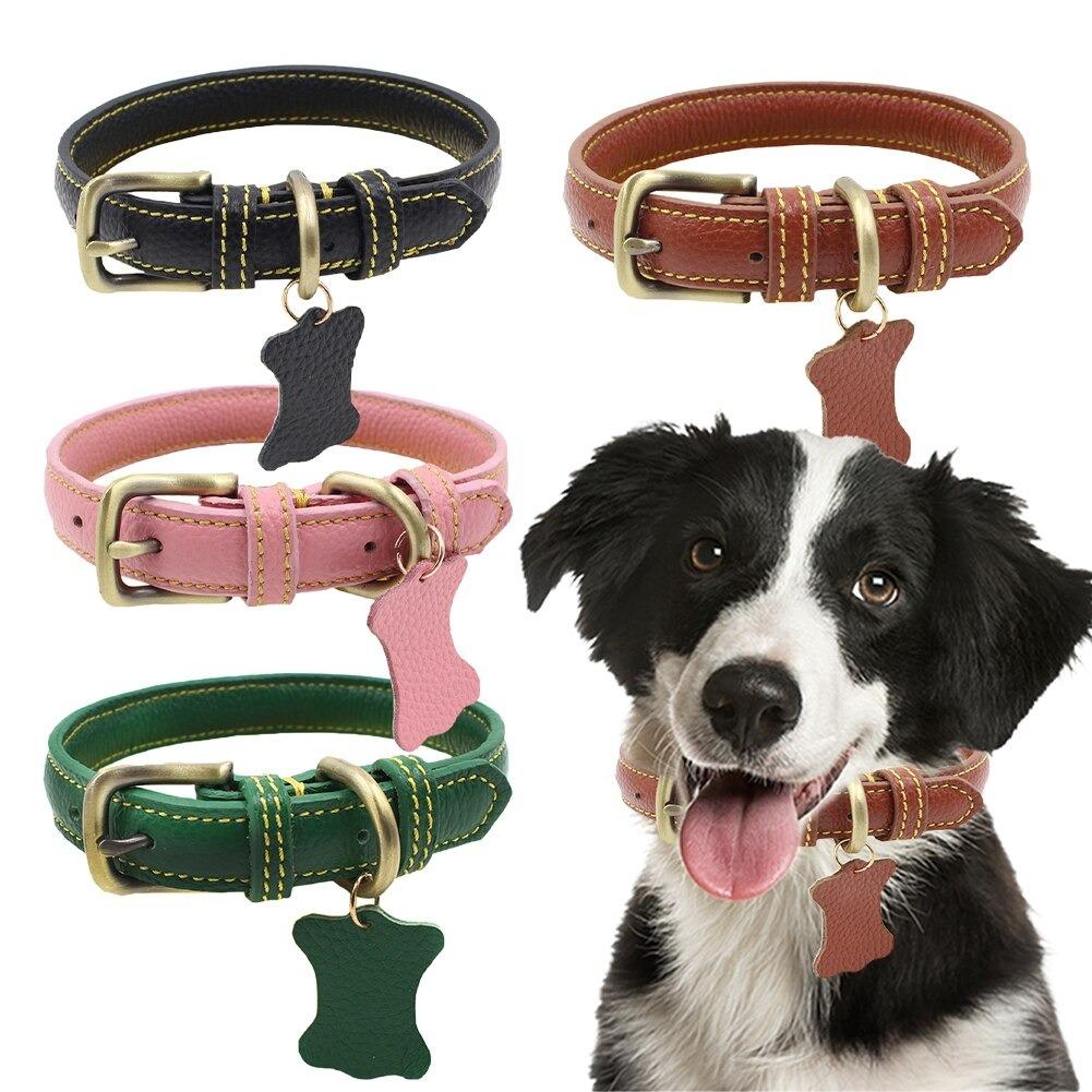 Pet Dog Adjustable Leather Collar Leash Set For Small Medium Large Dogs  Teddy Pug Yorkie French Bulldog Dropshipping AML33 - AliExpress