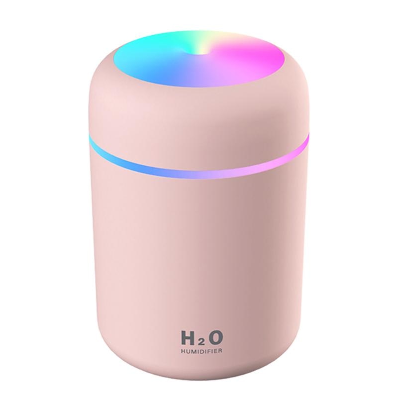 Portable 300ml Humidifier Mini Ultrasonic Air Humidifier Romantic Soft Light Essential Oil Diffuser Car Purifier Cool Mist Maker