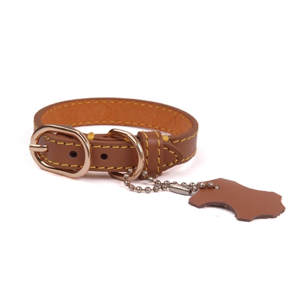 PU Leather Dog Neck Collar with Hangtag